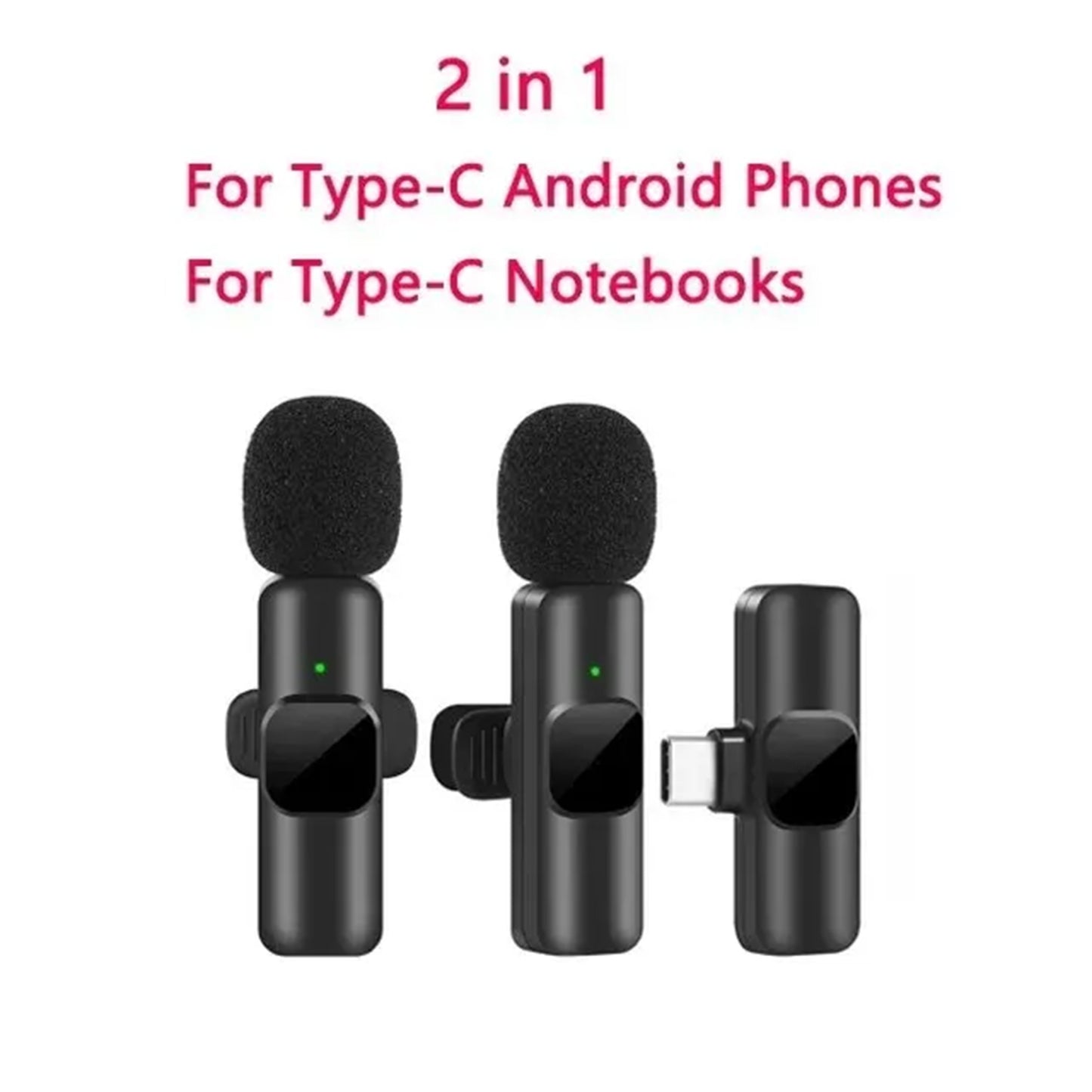 Compact wireless lavalier microphone, portable mini mic for high-quality audio and video recording