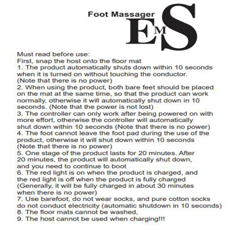 EMS foot massager for relaxation and muscle relief, electric foot therapy device promoting circulation and comfort.