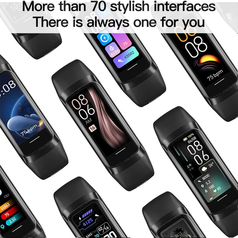 Amoled waterproof smart sports band, fitness tracker with health monitoring and durable design for active lifestyles.
