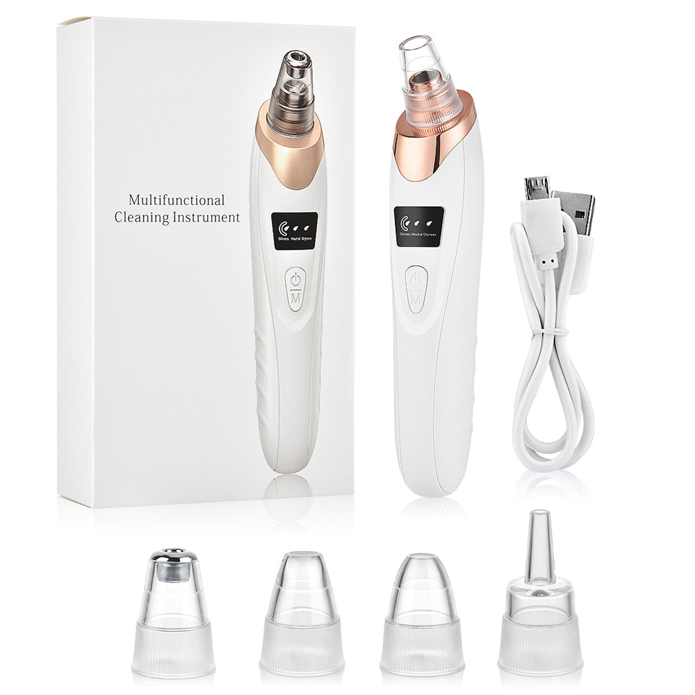 Electric blackhead remover, pore vacuum device for deep facial cleansing and blackhead extraction.
