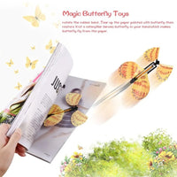 Magic Flying Butterfly toy with wind-up mechanism, fluttering out of books and cards for a whimsical surprise, perfect for gifts, parties, and celebrations.