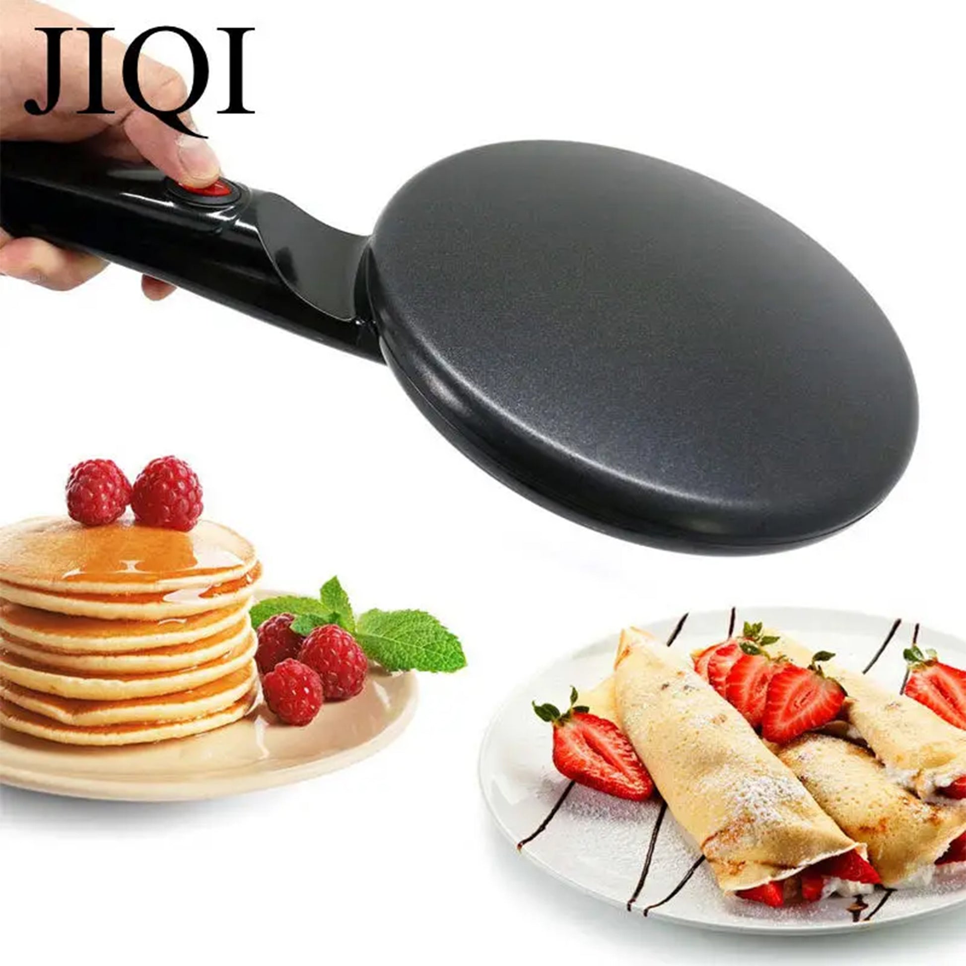 Electric non-stick pancake and crepe maker, easy-to-use household appliance for perfect crepes and pancakes