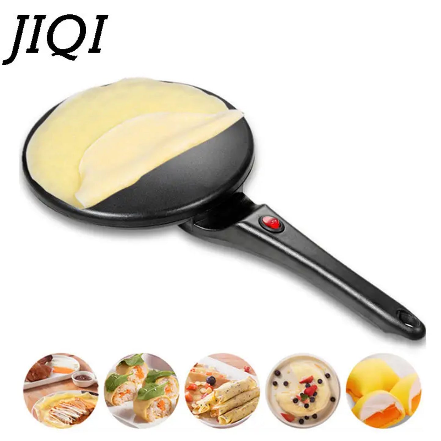 Electric non-stick pancake and crepe maker, easy-to-use household appliance for perfect crepes and pancakes