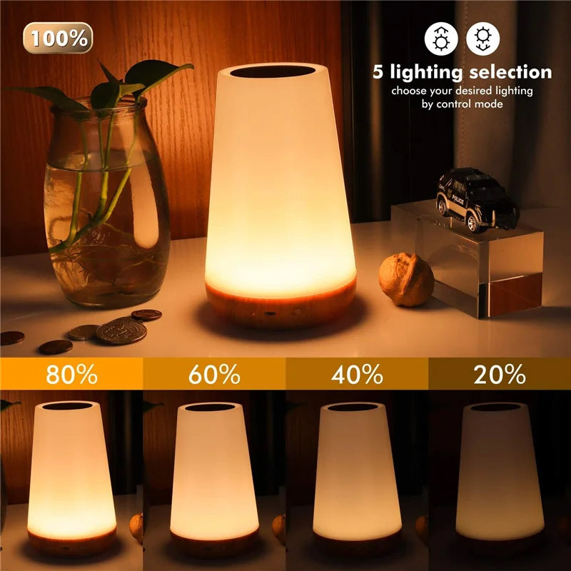 RGB Color Changing Night Lamp: A portable, touch-sensitive lamp with 13 color options, dimmable brightness, and USB rechargeability, perfect for setting the mood in any room.