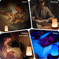 RGB Color Changing Night Lamp: A portable, touch-sensitive lamp with 13 color options, dimmable brightness, and USB rechargeability, perfect for setting the mood in any room.