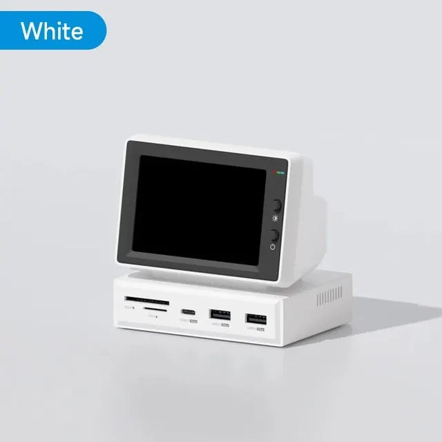 Hagibis 3.5-inch IPS mini screen display with real-time system monitoring, USB-C hub compatibility, compact design for CPU, RAM, and HDD tracking.