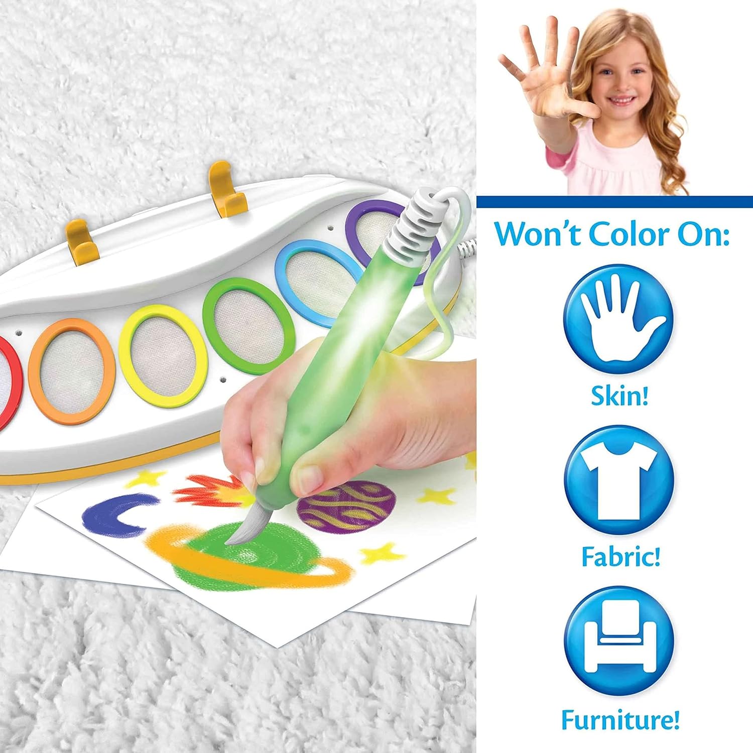 Crayola Color Wonder Magic Light Brush, mess-free coloring set with light-up brush for creative play