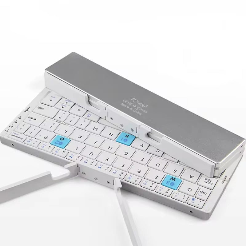 Foldable Bluetooth keyboard, portable and wireless keyboard for convenient typing on the go, compatible with various devices.