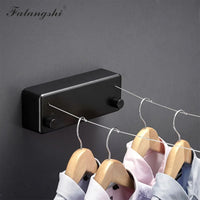 Dual layer clothesline dryer rack, space-saving drying solution for indoor or outdoor use in bathroom or laundry areas.