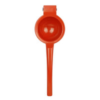 Manual Lemon Squeezer made from durable aluminum alloy for easy juice extraction from citrus fruits, compact, portable, and efficient for everyday use.