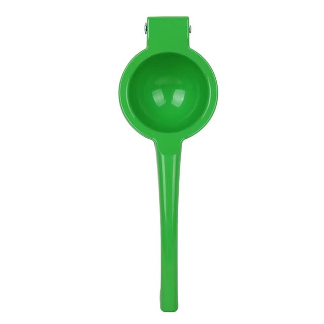 Manual Lemon Squeezer made from durable aluminum alloy for easy juice extraction from citrus fruits, compact, portable, and efficient for everyday use.