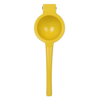 Manual Lemon Squeezer made from durable aluminum alloy for easy juice extraction from citrus fruits, compact, portable, and efficient for everyday use.