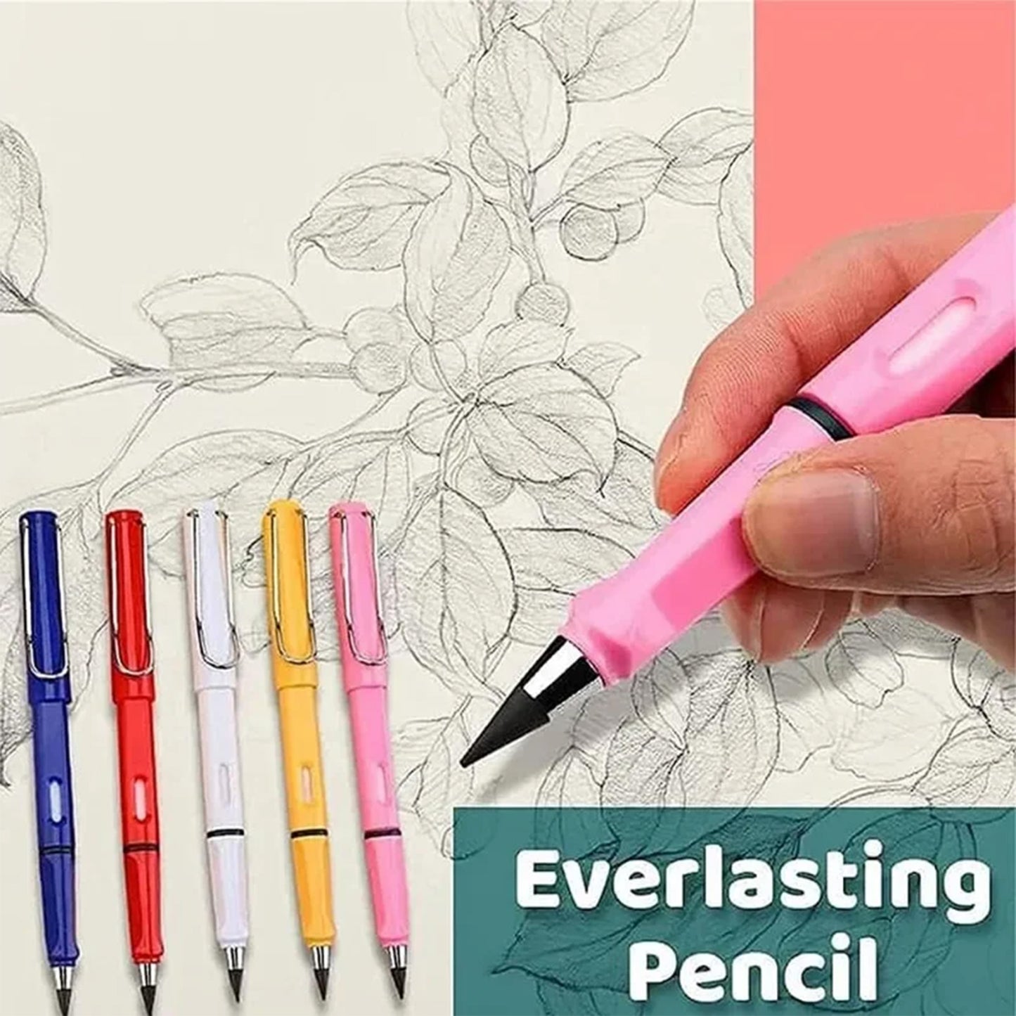 Inkless Eternal Pencil with erasable tip, eco-friendly and durable design for endless writing and sketching without the need for refills