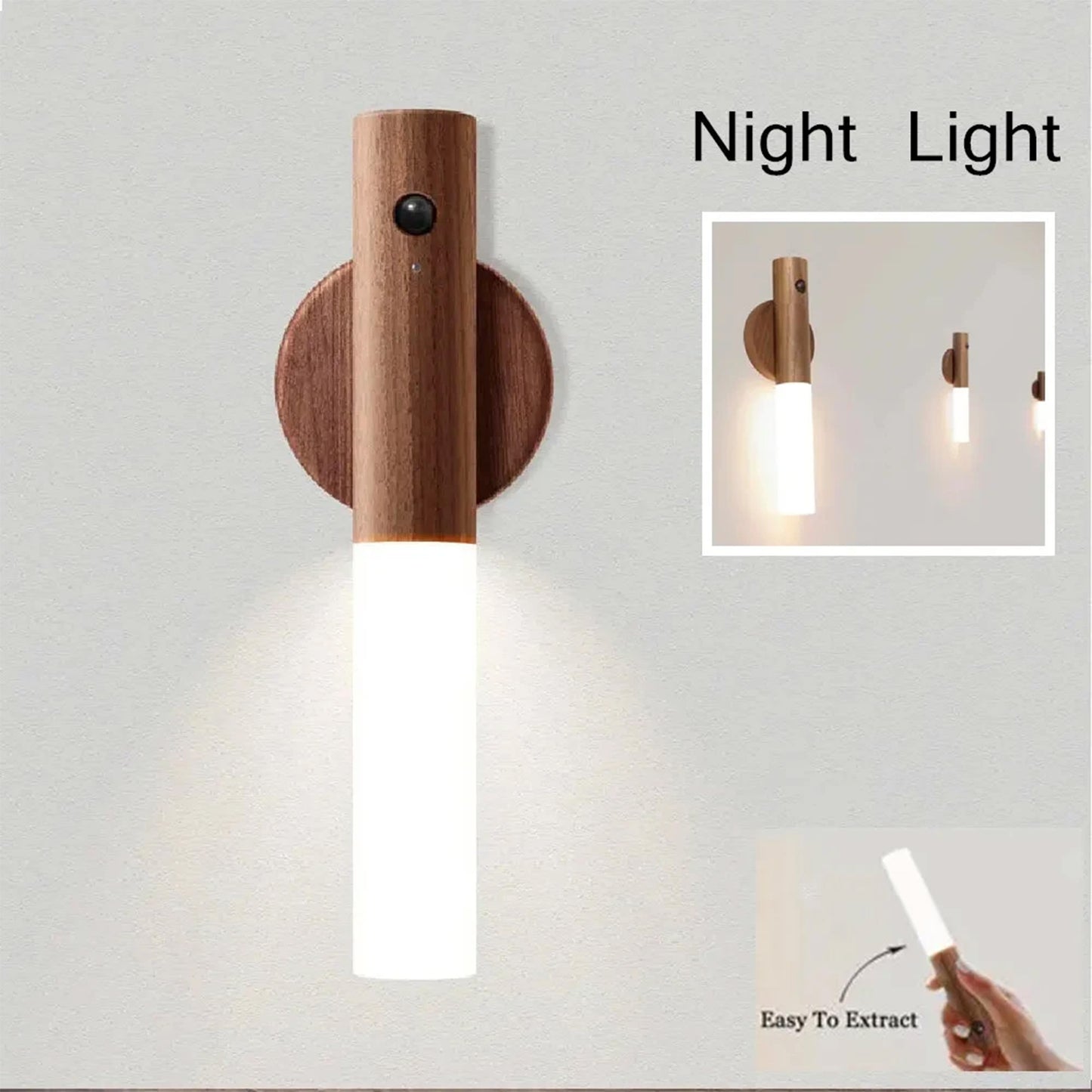 Magnetic LED USB Night Light, portable and energy-efficient, easily attaches to metallic surfaces for flexible lighting in kitchens, closets, staircases, and bedrooms.