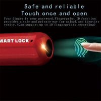 Mini Biometric Fingerprint Padlock with keyless unlocking, USB rechargeable, and fast fingerprint recognition for secure and convenient travel, work, or home use.