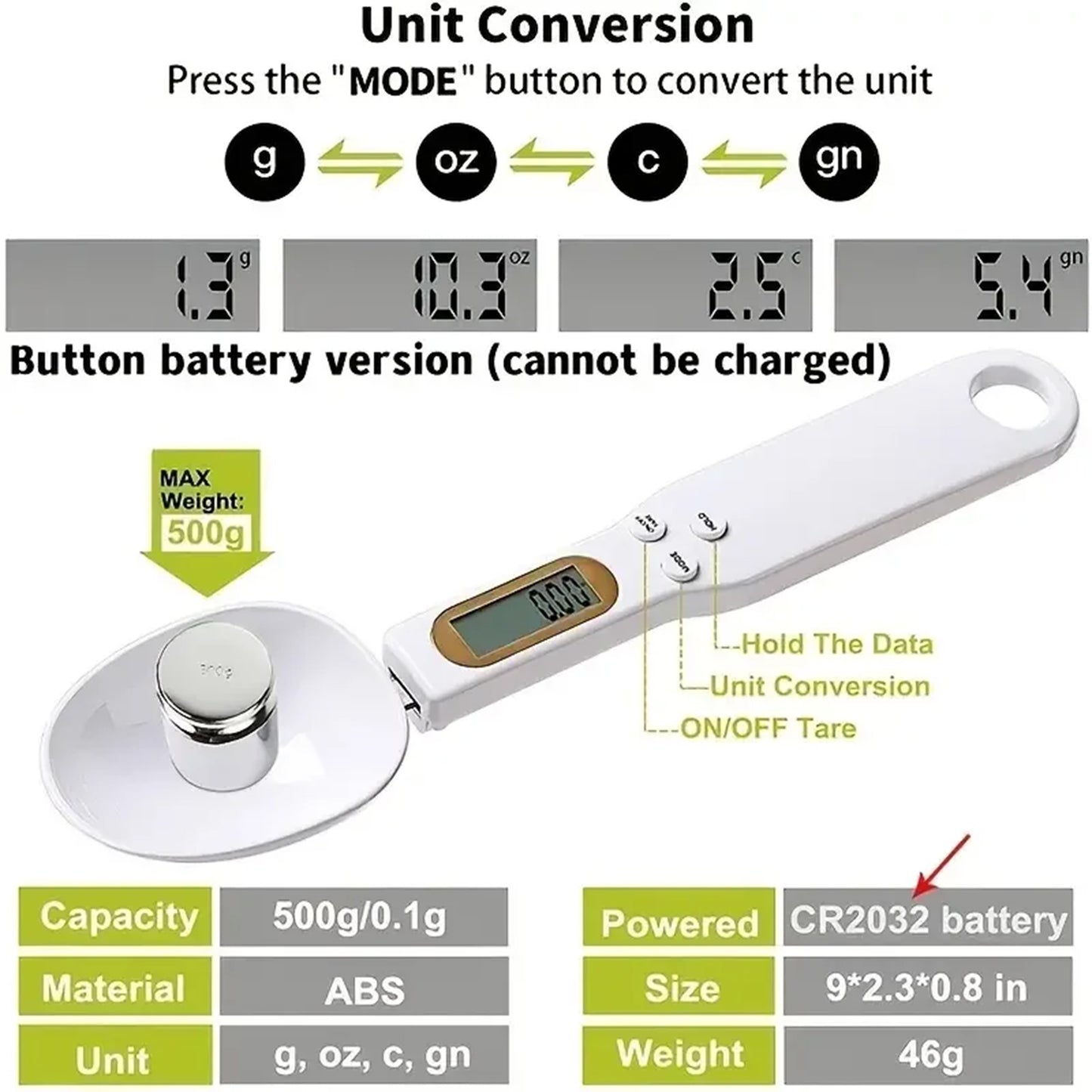 Digital Spoon Scale – Measure Ingredients with Precision