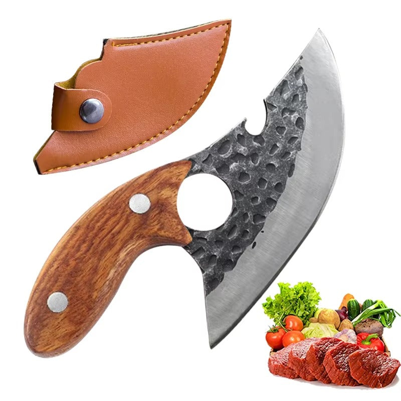 Multifunctional Stainless Steel Meat Cleaver with a high-quality forged blade and ergonomic handle, designed for cutting through meat, bones, and vegetables with precision and ease.