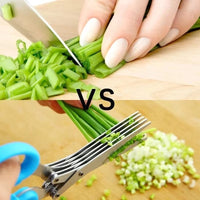 Multi-Layer Stainless Steel Kitchen Scissors with ergonomic handle, designed for efficient cutting of herbs, vegetables, and spices with sharp, durable blades