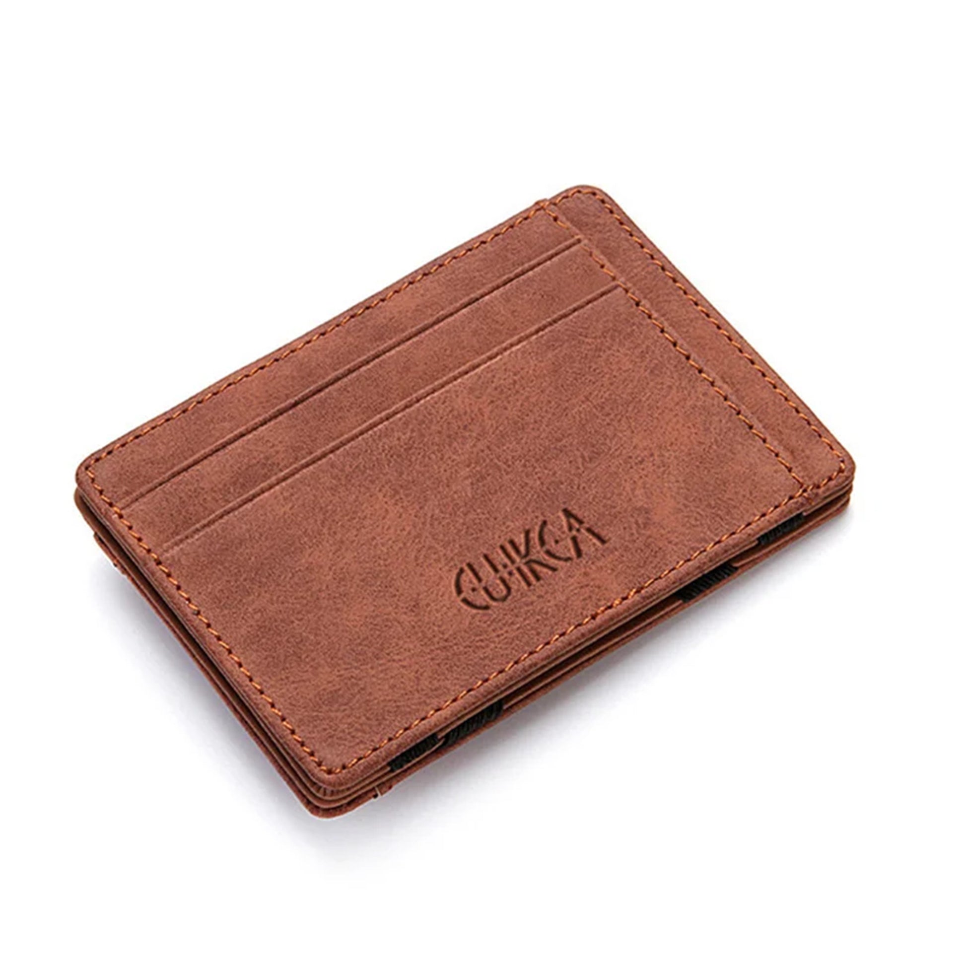 Ultra Thin PU Leather Mini Wallet for men with a sleek design, magic zipper, coin pouch, and card slots for a compact, practical solution.