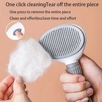 Multi-Purpose Pet Grooming Brush with soft bristles and ergonomic handle, designed for effective hair removal and gentle grooming for dogs and cats.