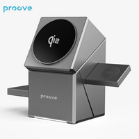 Proove Iron Hide QI2 3-in-1 Wireless Charger: A sleek, 15W fast charger that powers your phone, watch, and earphones simultaneously with auto-rotation for optimal alignment