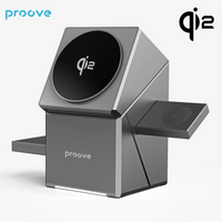 Proove Iron Hide QI2 3-in-1 Wireless Charger: A sleek, 15W fast charger that powers your phone, watch, and earphones simultaneously with auto-rotation for optimal alignment