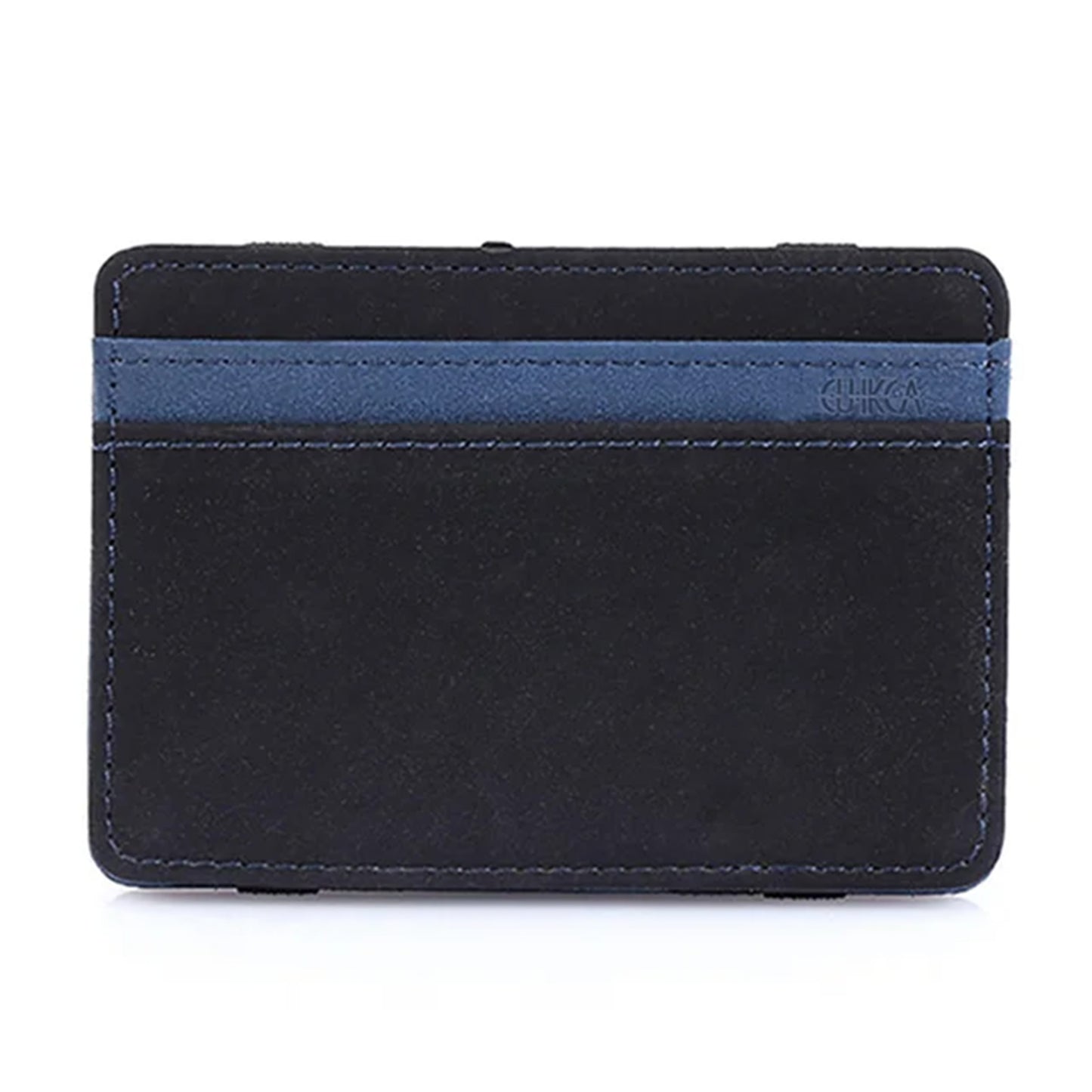 Ultra Thin PU Leather Mini Wallet for men with a sleek design, magic zipper, coin pouch, and card slots for a compact, practical solution.