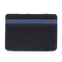 Ultra Thin PU Leather Mini Wallet for men with a sleek design, magic zipper, coin pouch, and card slots for a compact, practical solution.