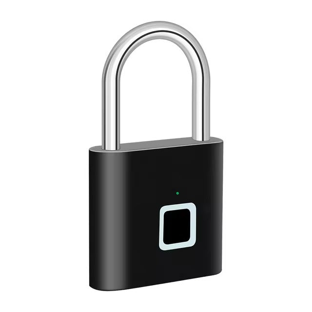 Smart Fingerprint Padlock with keyless access, USB charging port, waterproof design, and durable zinc alloy construction for secure outdoor use.