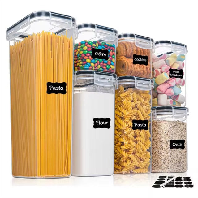 7-piece BPA-free food storage containers set, airtight and stackable containers for kitchen organization