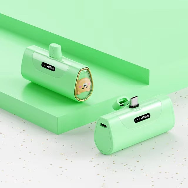 5000mAh cute pet wireless power bank, mini capsule fast charger for mobile devices