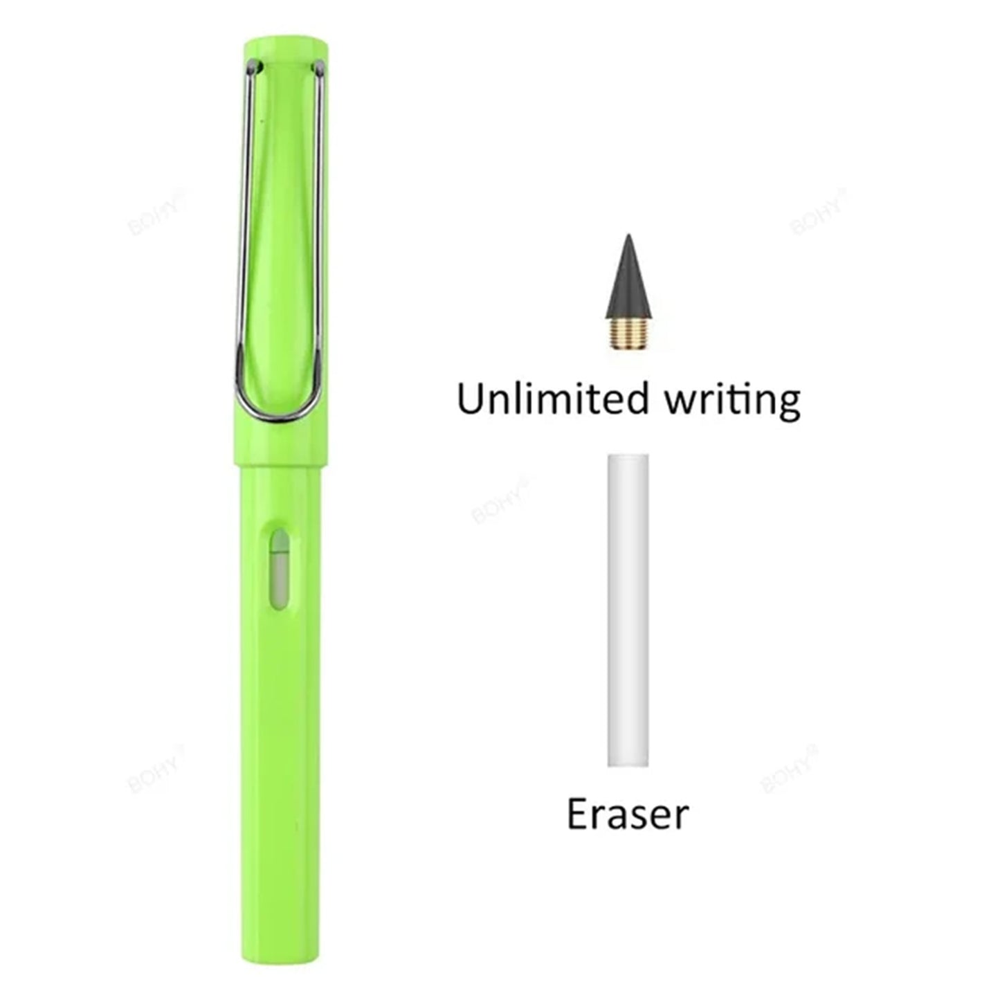 Inkless Eternal Pencil with erasable tip, eco-friendly and durable design for endless writing and sketching without the need for refills