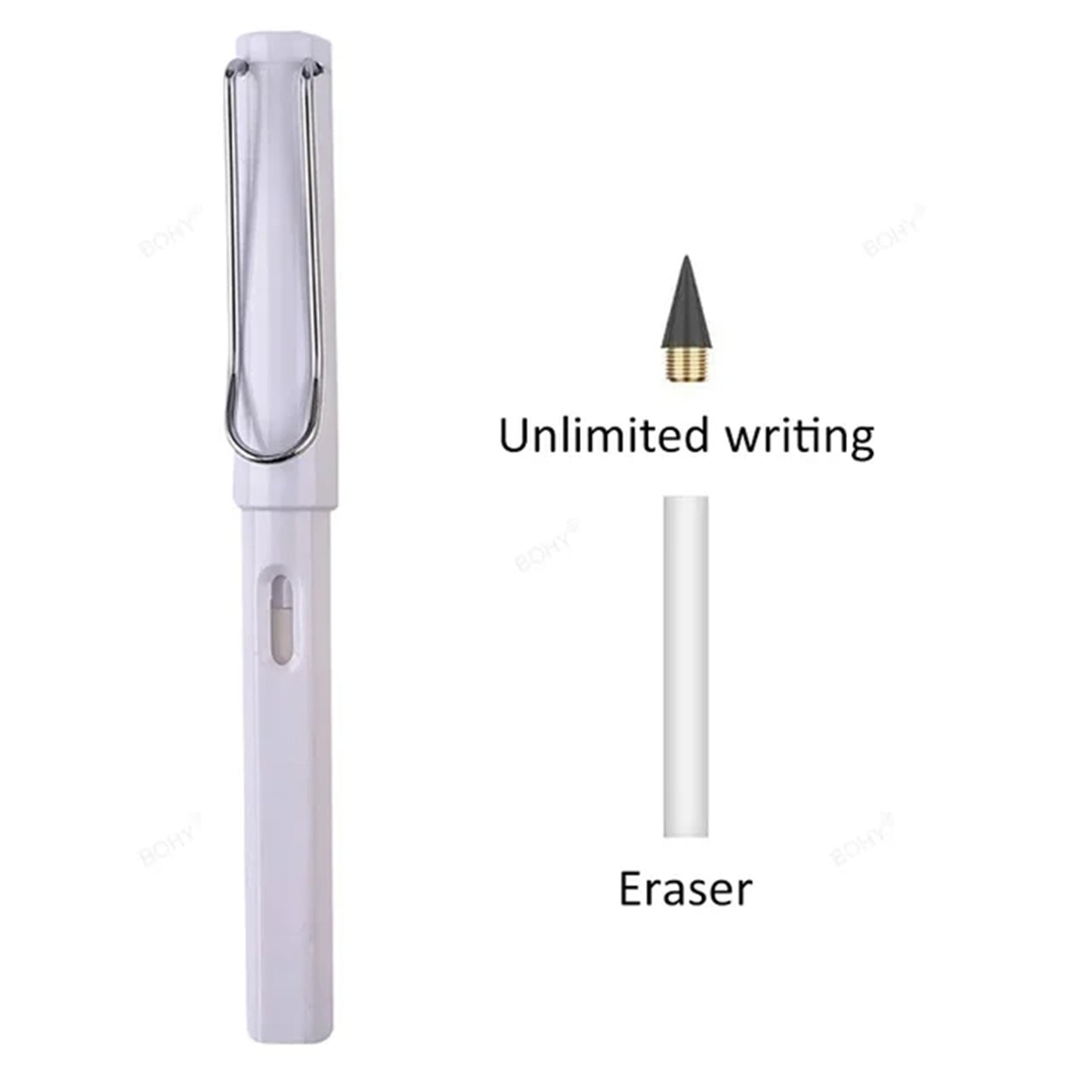 Inkless Eternal Pencil with erasable tip, eco-friendly and durable design for endless writing and sketching without the need for refills