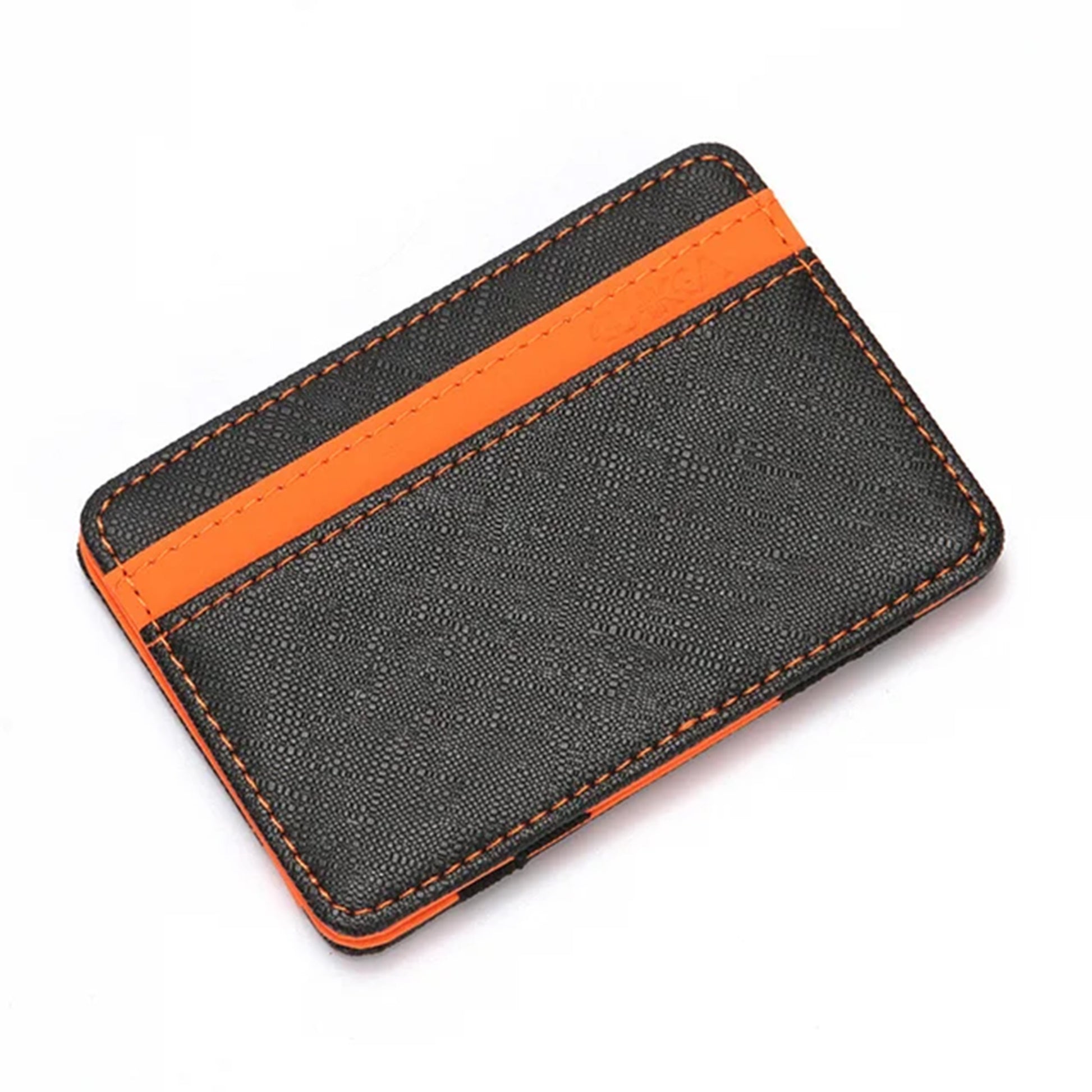 Ultra Thin PU Leather Mini Wallet for men with a sleek design, magic zipper, coin pouch, and card slots for a compact, practical solution.