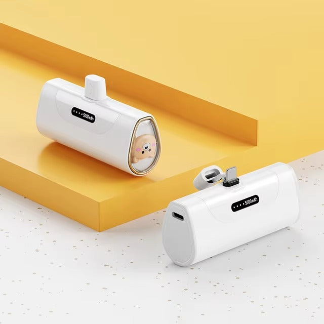 5000mAh cute pet wireless power bank, mini capsule fast charger for mobile devices