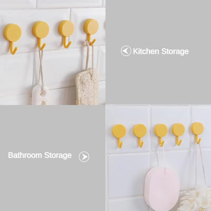 Self-Adhesive Strong Sticky Hook: Organize your space with these durable, tool-free, self-adhesive hooks that securely hold items like utensils and towels, adding charm and functionality to any room.