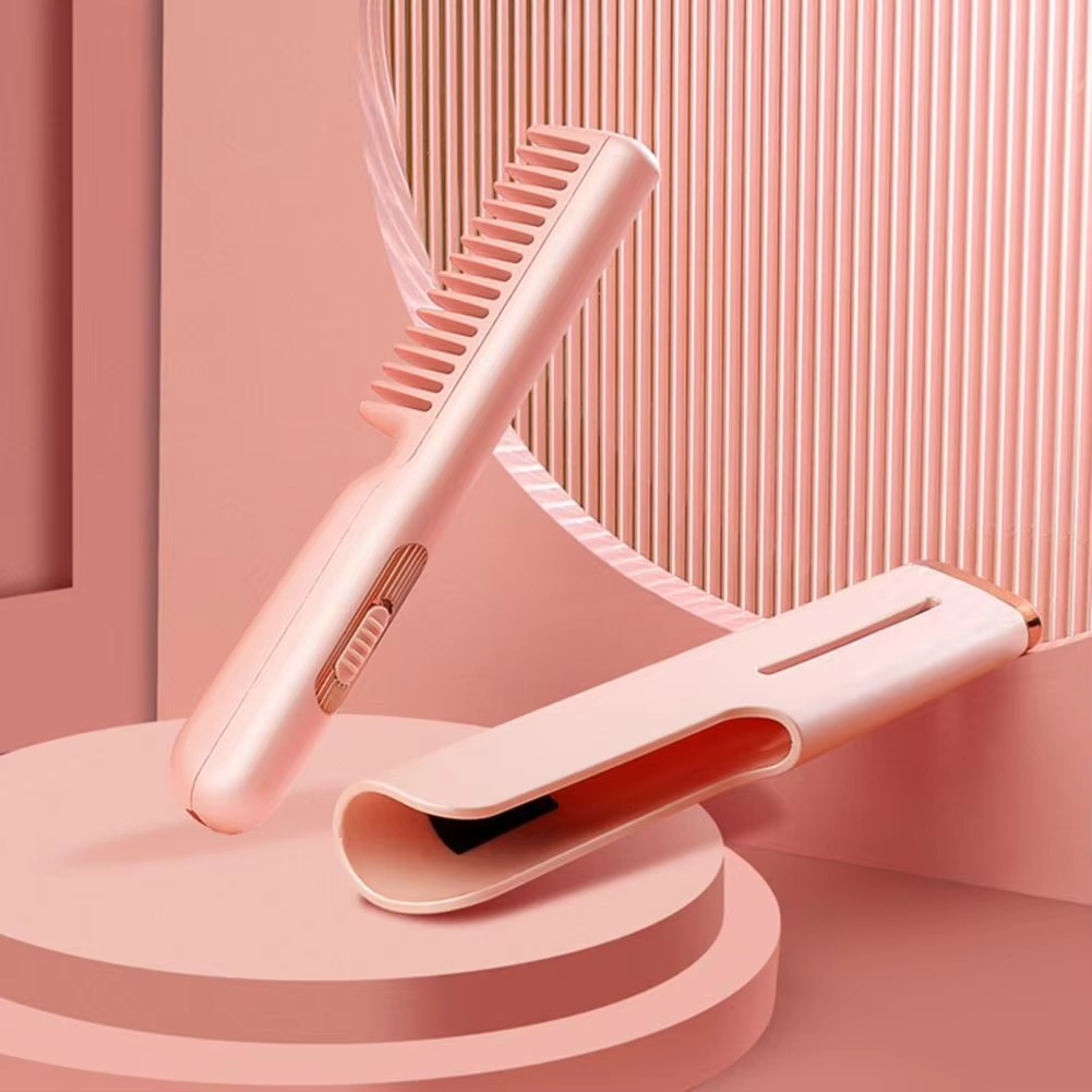 USB Straightening Hair Comb with fast-heating technology, compact design, and USB rechargeable feature for effortless, sleek, and smooth hair styling.