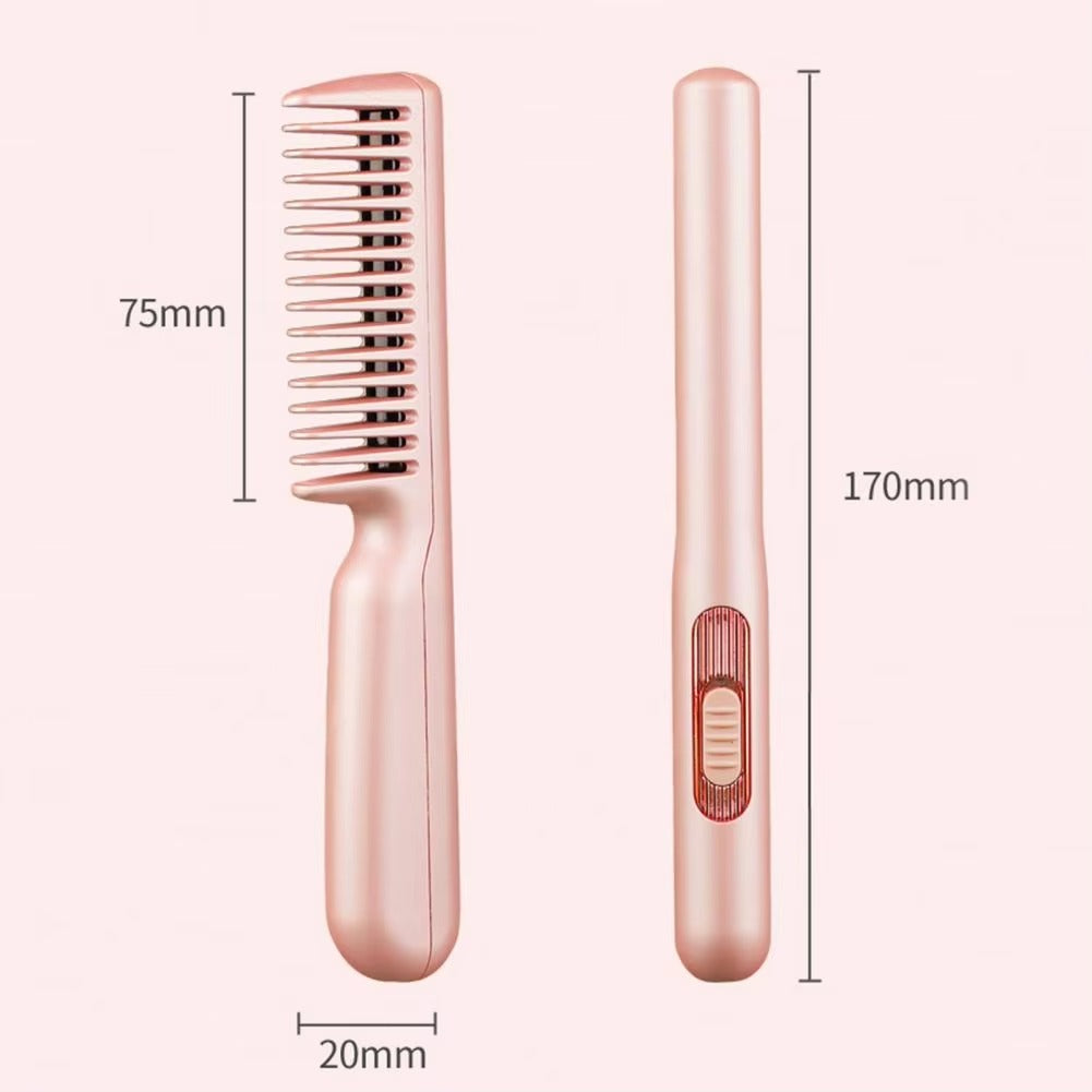 USB Straightening Hair Comb with fast-heating technology, compact design, and USB rechargeable feature for effortless, sleek, and smooth hair styling.