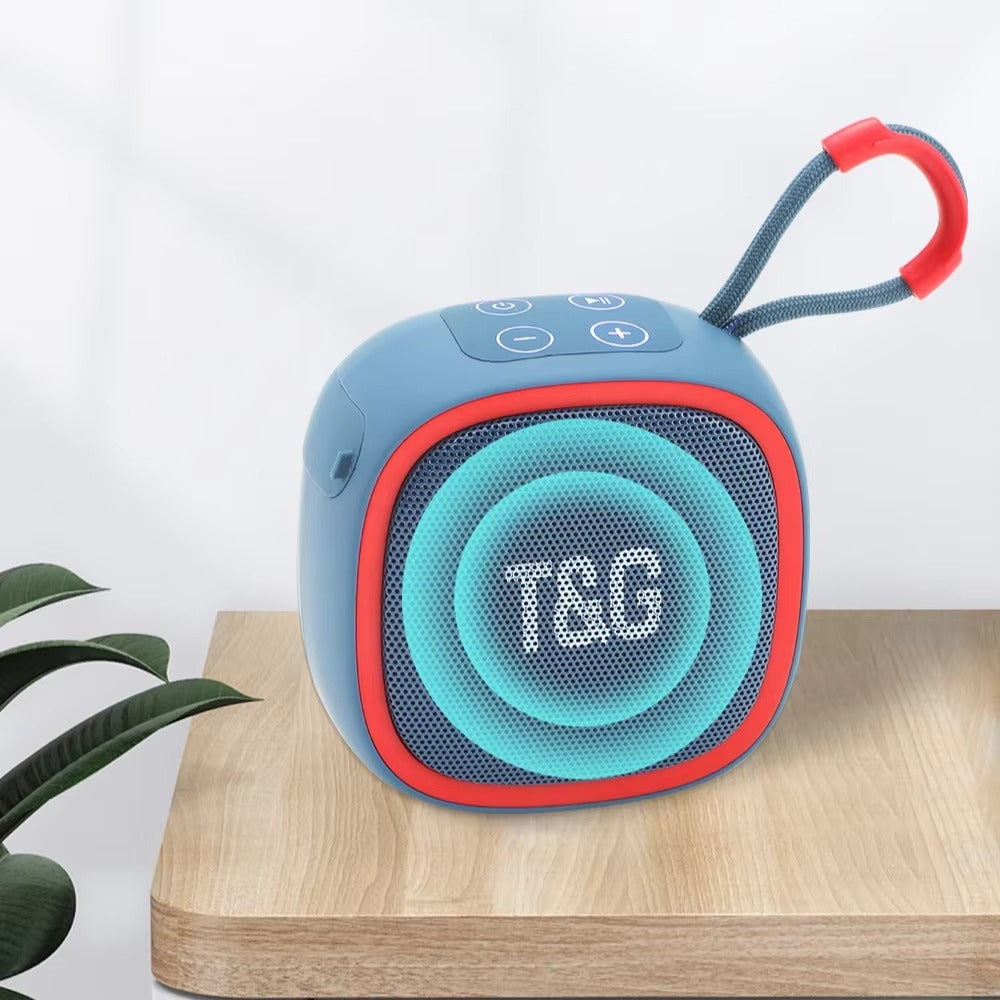 TG659 Mini Bluetooth Speaker with HiFi sound quality, TF card and radio support, portable design, and wireless Bluetooth connectivity for on-the-go music.