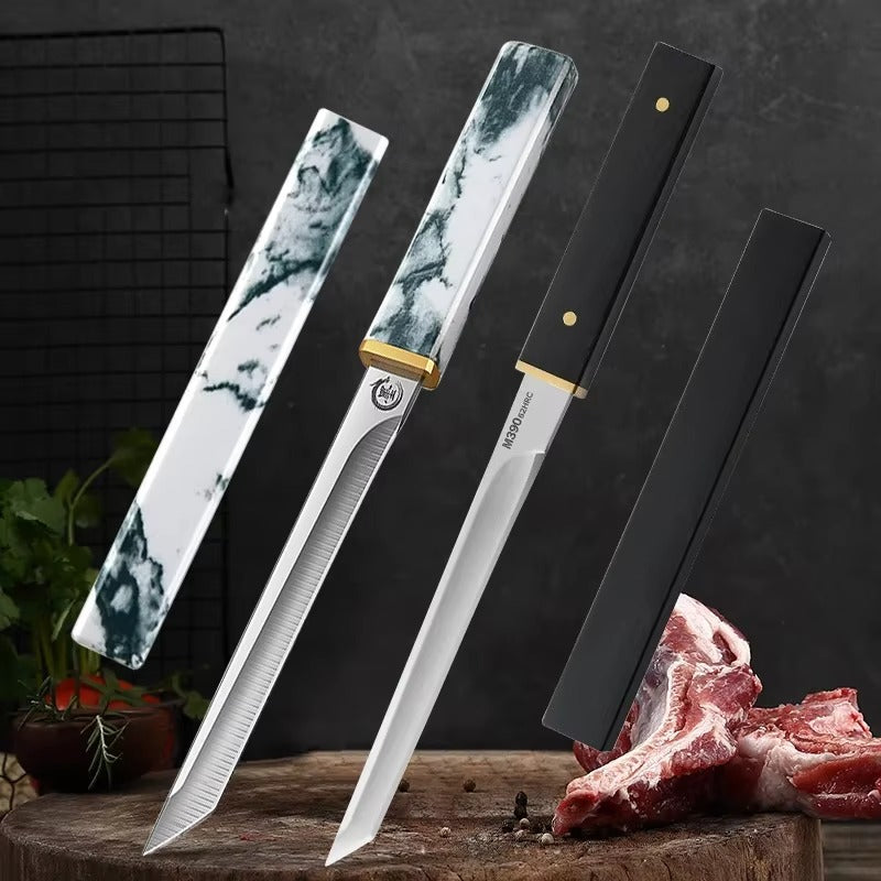 Hand-forged utility chef knife for slicing meat, fish, fruits, and vegetables; versatile multi-functional cleaver with ergonomic handle for comfortable grip and precision cutting